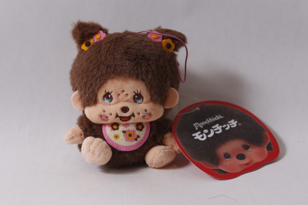 2026 Japan Sekiguchi Monchhichi Mascot Plush w Floral Bib ~ 260806-WH 301